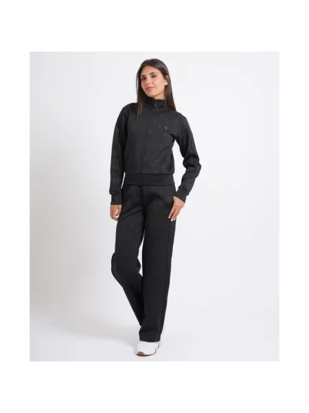 Bluza rozpinana Guess z logo czarna