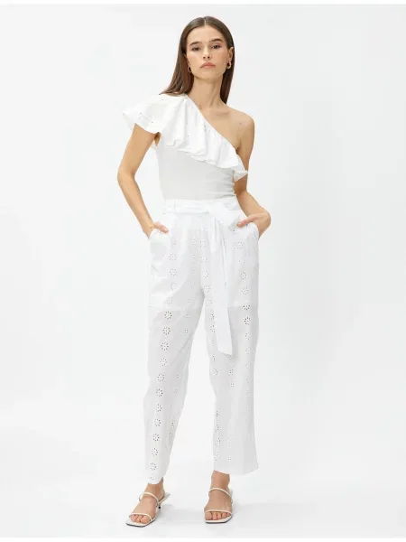 Haftowane spodnie Koton szare