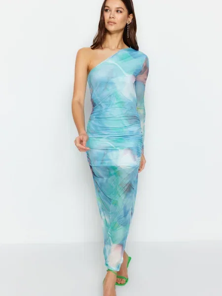 Rochie Trendyol din tul drapată albastru