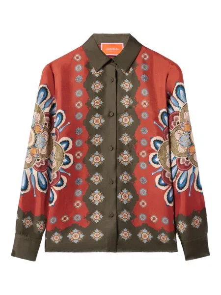 Cămașă La Doublej cu model floral cu imagine roșu