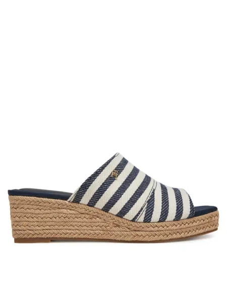 Tommy Hilfiger Espadrile Nautical Stripes Espadrille Mule Colorat alb