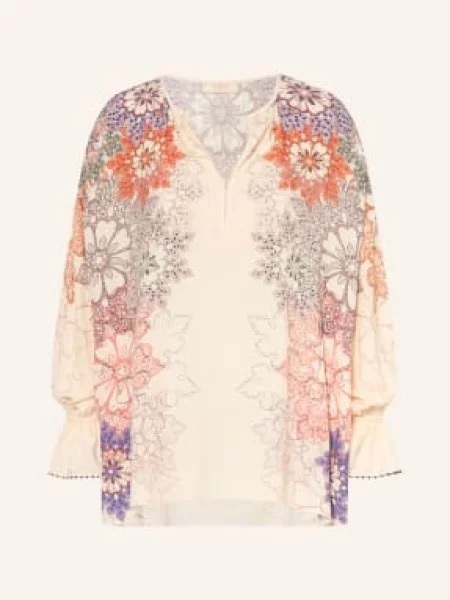 Ivi Collection Blůzová Košile krémová oranžová fialová