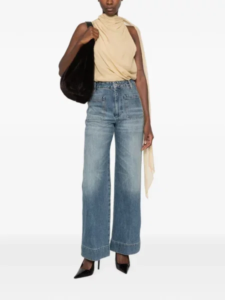 Blugi cu picior larg Victoria Beckham albastru