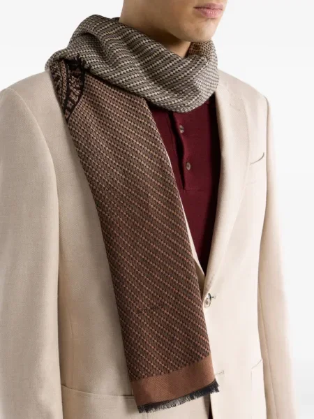 Fular Etro cu model paisley maro
