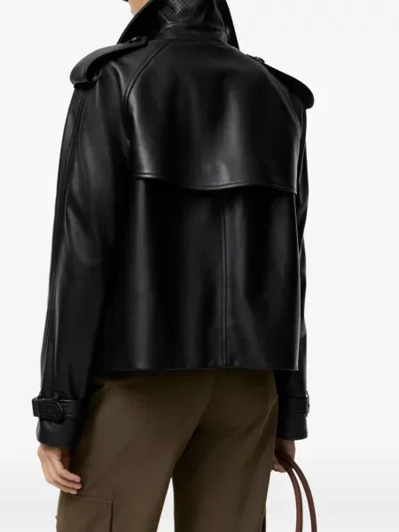 Decupat geanta de piele Burberry negru