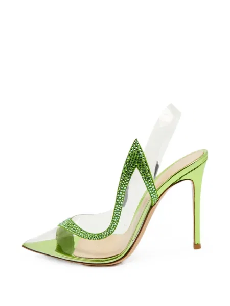 Pantofi cu toc Gianvito Rossi slingback verde
