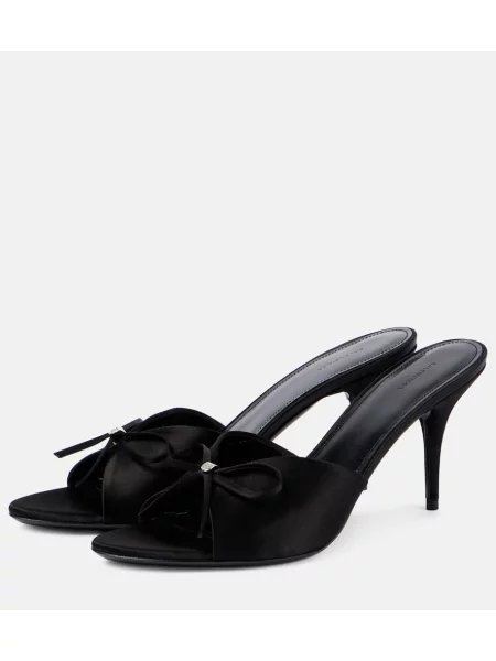 Sandale Balenciaga cu funde din satin negru