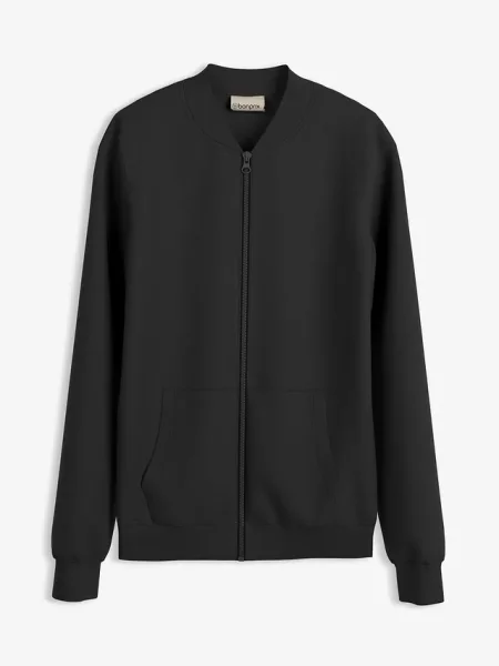 Bluza rozpinana z materiału scuba czarna