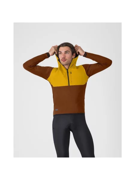 Bluza z kapturem Castelli Unltd Roam brązowy L żółty