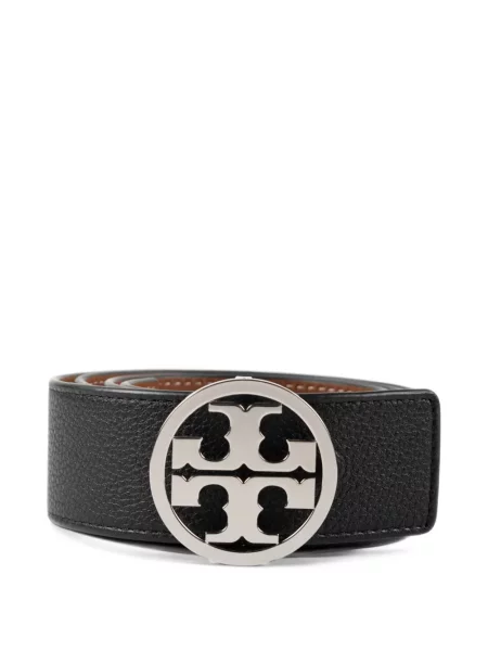 Curea Tory Burch din piele cu autograf negru