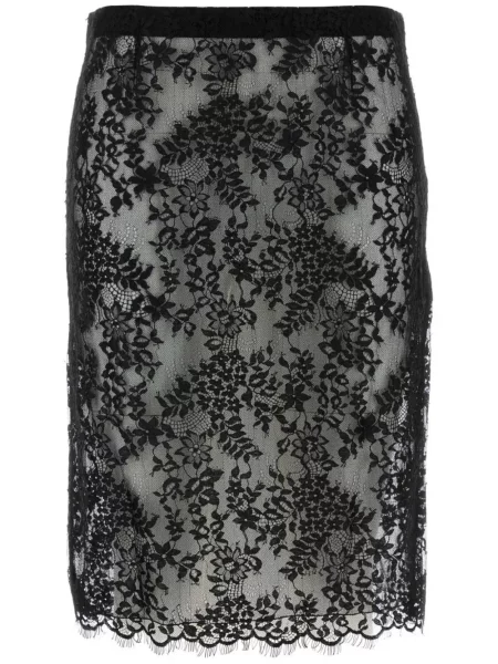 Spódnica ołówkowa Saint Laurent kopertowa czarna