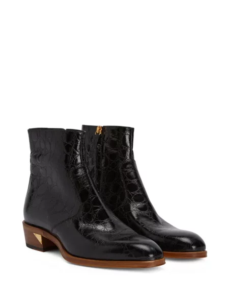 Iš natūralios odos auliniai batai Giuseppe Zanotti juoda