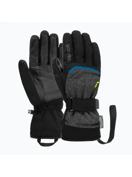Mănuși de schi Reusch Outset R-Tex XT black melange/safety yellow/brilliant blue negru