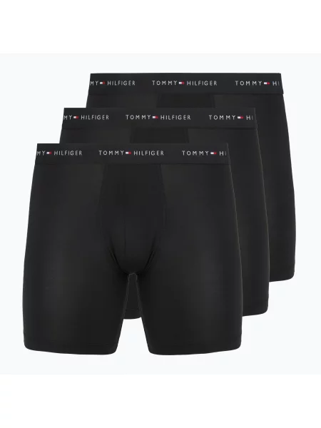 Boxeri pentru bărbați Tommy Hilfiger Micro Long 3 pack black/black/black negru