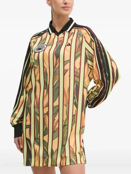 Top Adidas z autografem garniturowy w kwiatki czarny