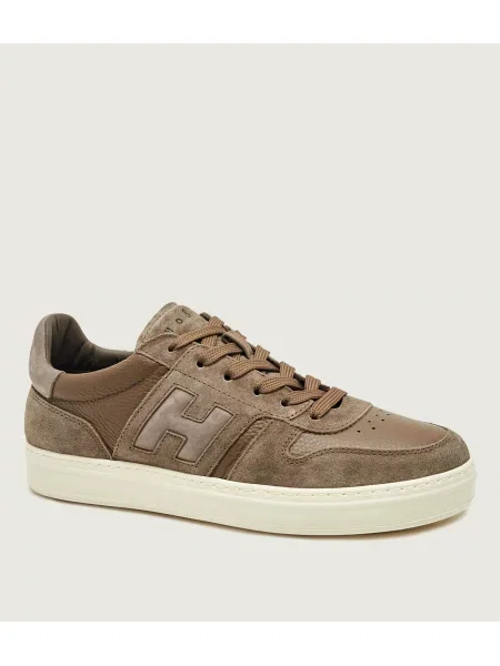 Hogan Sneakers Allacciato H Banda | piele întoarsă cu adaos de piele maro