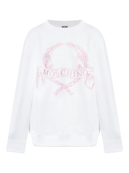 Hanorac Moschino cu broderie alb