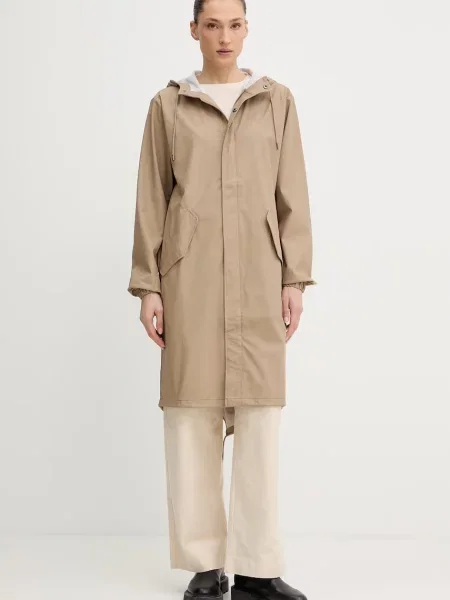 Rains kurtka przeciwdeszczowa Fishtail Parka W3 beżowa