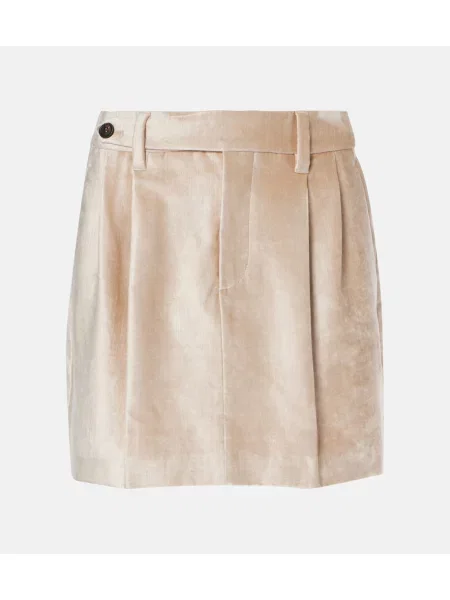 Fustă Brunello Cucinelli de catifea bej