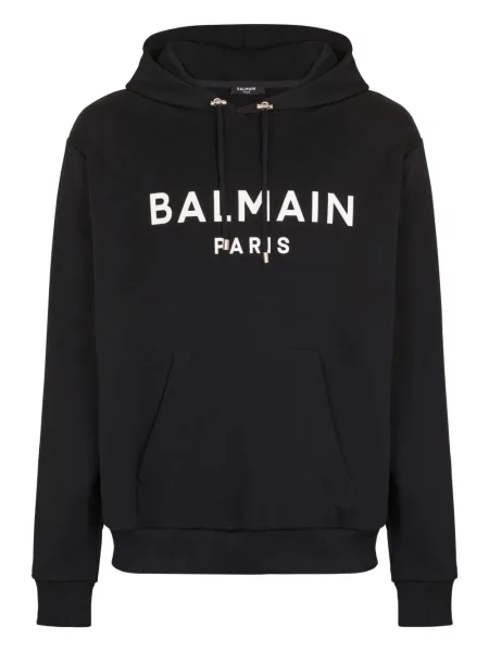 Majica s kapuljačom Balmain s printom crna