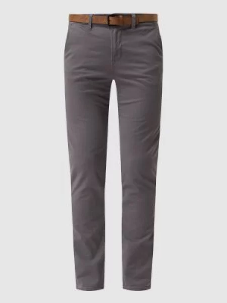 Chinosy o kroju slim fit z Tom Tailor Denim szare