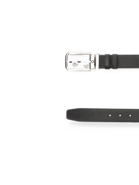 Cu centură reversibil curea Montblanc din piele negru