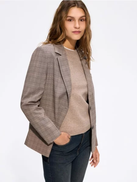 Reserved Sacou în carouri multicolor