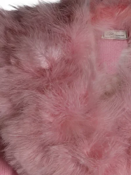 Cardigan Blumarine de lână cu pene roz