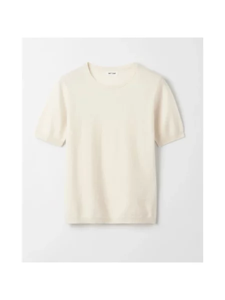 Sweter Soft Goat z krótkim rękawem biały