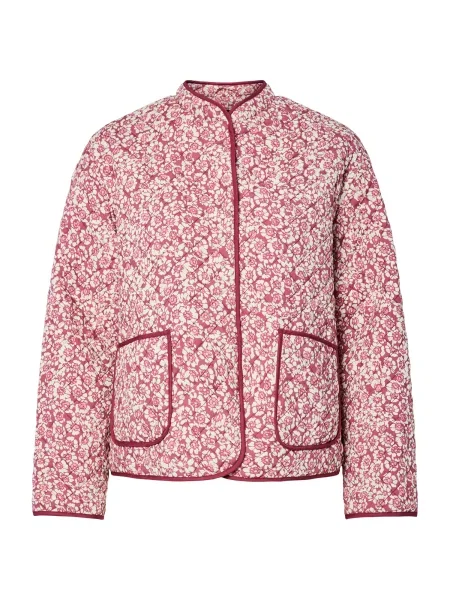 PIECES Geacă de primăvară-toamnă PCRikke roz pitaya / roz închis alb