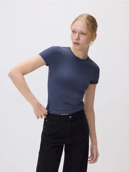 Reserved Tricou simplu gri-închis gri