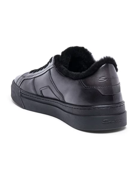 Sneakersy Santoni skórzane na sprzączkę szare