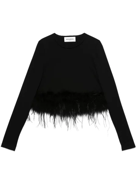 Top Sonia Rykiel w piórka czarny