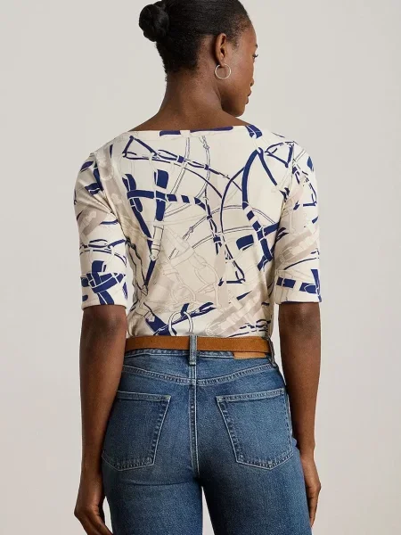 Блузка Lauren Ralph Lauren візерунок бежевий