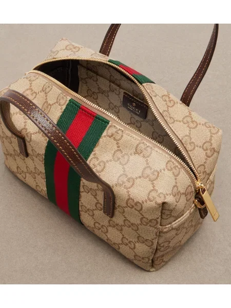 Top Gucci din canvas maro