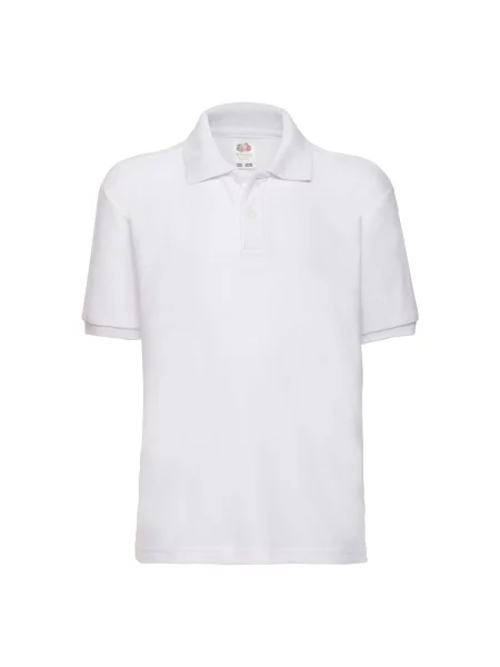 Tricou polo copii Fruit Of The Loom alb