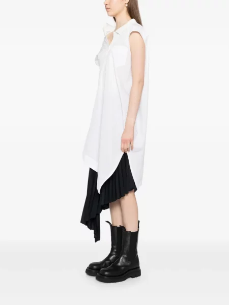 Асиметрична поло тениска Sacai бяло