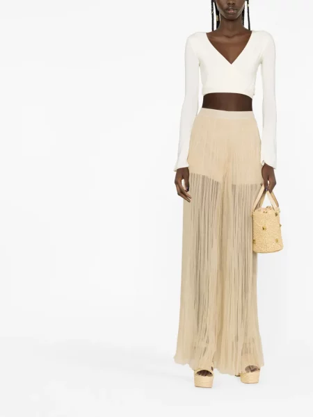Šilkinės skaidrios kelnės Alberta Ferretti