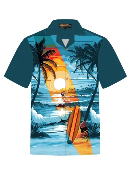 Hawaiihemdshop.de Košulja Hawaiihemd "Beach Day" nebesko plava