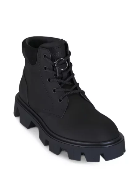 Botine Moncler din piele de căprioară chunky negru