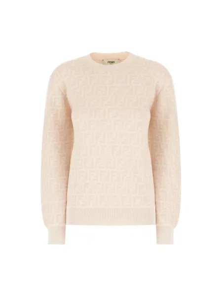 Sweter Fendi wełniany różowy