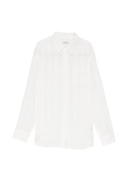 Cămașă Burberry cu broderie alb