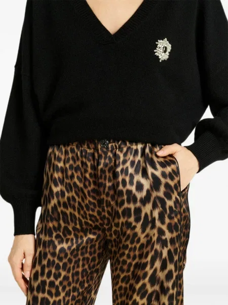 Pantaloni Dmn Paris cu imagine cu model leopard galben