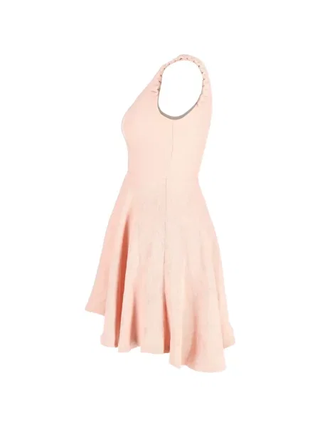 Rochie mini Sandro din dantelă de costum roz
