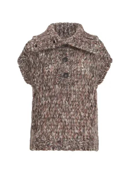 Vestă Brunello Cucinelli de mohair maro