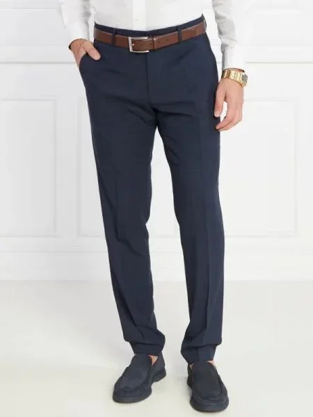 BOSS BLACK Pantaloni cu adaos de lână negru