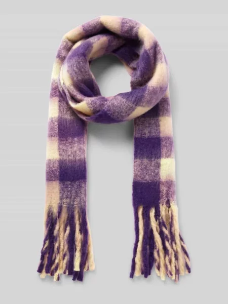 Szal z frędzlami model ‘IAMANUELLA’ Ichi fioletowa