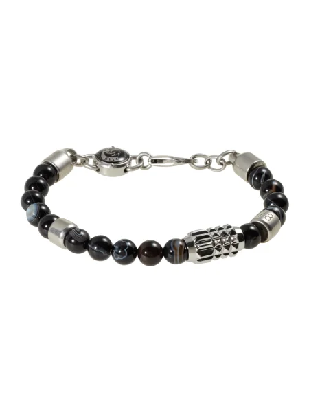 DIESEL Náramok / strieborná čierna