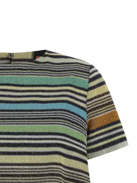 Ριγέ ασύμμετρη μπλούζα Missoni μαύρο