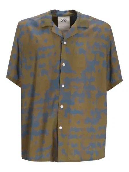 Košulja Oas Company s printom kratki rukavi s apstraktnim uzorkom zelena